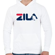 PRINTFASHION ZILA - Férfi kapucnis pulóver - Fehér