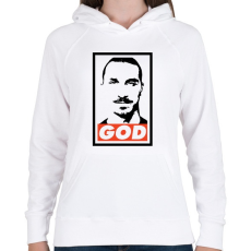 PRINTFASHION Zlatan God - Női kapucnis pulóver - Fehér