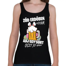 PRINTFASHION Ződ erdőben vótam - Női atléta - Fekete női trikó