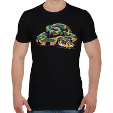 PRINTFASHION Zöld anakonda - Férfi póló - Fekete férfi póló