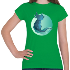 PRINTFASHION Zöld axolotl - Női póló - Zöld női póló