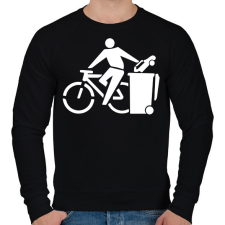 PRINTFASHION Zöld biciklis - Férfi pulóver - Fekete férfi pulóver, kardigán