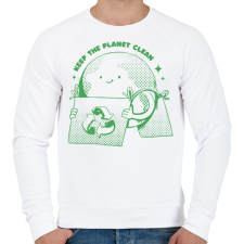 PRINTFASHION Zöld bolygó - Férfi pulóver - Fehér férfi pulóver, kardigán