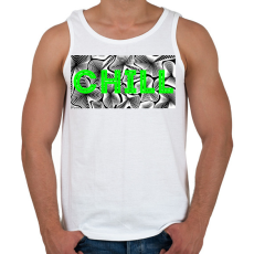 PRINTFASHION Zöld CHILL - Férfi atléta - Fehér