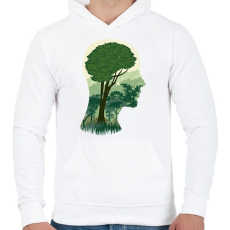 PRINTFASHION Zöld elme - Férfi kapucnis pulóver - Fehér