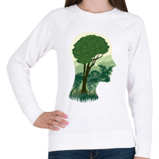 PRINTFASHION Zöld elme - Női pulóver - Fehér