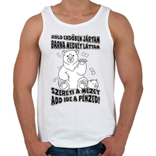 PRINTFASHION Zöld erdőben jártam barna medvét láttam - Férfi atléta - Fehér atléta, trikó