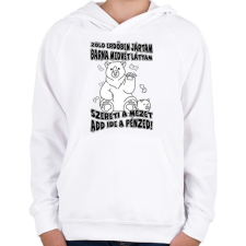PRINTFASHION Zöld erdőben jártam barna medvét láttam - Gyerek kapucnis pulóver - Fehér gyerek pulóver, kardigán