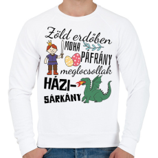 PRINTFASHION Zöld erdőben moha páfrány - Férfi pulóver - Fehér