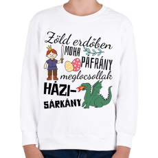 PRINTFASHION Zöld erdőben moha páfrány - Gyerek pulóver - Fehér