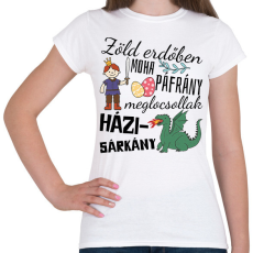 PRINTFASHION Zöld erdőben moha páfrány - Női póló - Fehér