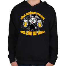 PRINTFASHION Zöld erdőben voltam hozd a sört oszt jólvan!  - Gyerek kapucnis pulóver - Fekete