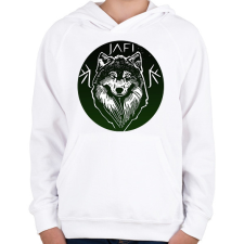 PRINTFASHION zöld farkas - Gyerek kapucnis pulóver - Fehér gyerek pulóver, kardigán