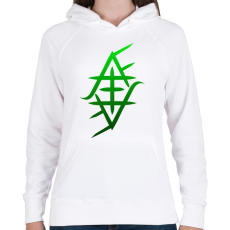 PRINTFASHION zöld jafi szimbólum - Női kapucnis pulóver - Fehér