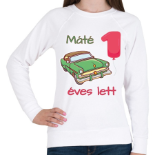 PRINTFASHION Zöld kocsi - Névvel, számmal - Női pulóver - Fehér női pulóver, kardigán