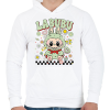 PRINTFASHION Zöld Labubu - Férfi kapucnis pulóver - Fehér