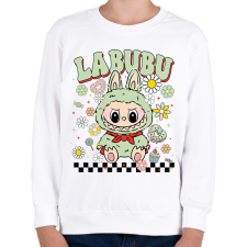 PRINTFASHION Zöld Labubu - Gyerek pulóver - Fehér gyerek pulóver, kardigán