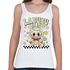 PRINTFASHION Zöld Labubu - Női atléta - Fehér