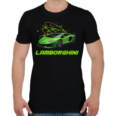 PRINTFASHION Zöld lamborghini - Férfi póló - Fekete