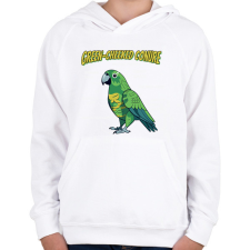 PRINTFASHION Zöld papagáj anatómia - Gyerek kapucnis pulóver - Fehér gyerek pulóver, kardigán