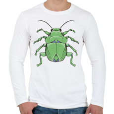 PRINTFASHION Zöld Poloska - Férfi hosszú ujjú póló - Fehér