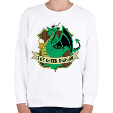 PRINTFASHION Zöld sárkány - Gyerek pulóver - Fehér gyerek pulóver, kardigán