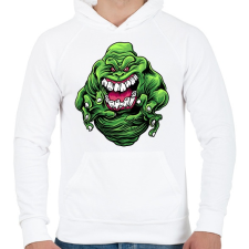 PRINTFASHION Zöld szellem - Férfi kapucnis pulóver - Fehér férfi pulóver, kardigán