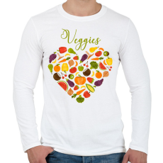 PRINTFASHION Zöldségek - Férfi hosszú ujjú póló - Fehér