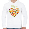 PRINTFASHION Zöldségek - Férfi kapucnis pulóver - Fehér