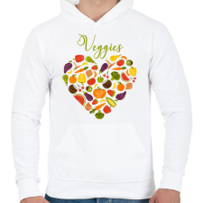 PRINTFASHION Zöldségek - Férfi kapucnis pulóver - Fehér férfi pulóver, kardigán