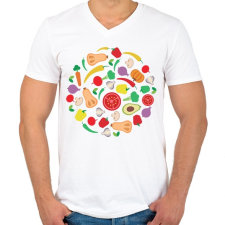 PRINTFASHION Zöldségek - Férfi V-nyakú póló - Fehér férfi póló
