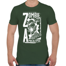 PRINTFASHION Zombi apokalipszis - Férfi póló - Katonazöld férfi póló