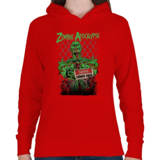 PRINTFASHION Zombi apokalipszis - Női kapucnis pulóver - Piros