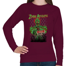 PRINTFASHION Zombi apokalipszis - Női pulóver - Bordó