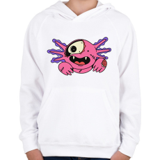 PRINTFASHION Zombi Axolotl - Gyerek kapucnis pulóver - Fehér