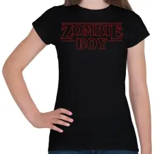 PRINTFASHION Zombi fiú - Női póló - Fekete női póló