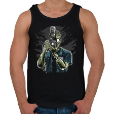 PRINTFASHION Zombi fotós - Férfi atléta - Fekete atléta, trikó