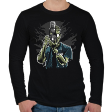PRINTFASHION Zombi fotós - Férfi hosszú ujjú póló - Fekete férfi póló