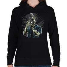 PRINTFASHION Zombi fotós - Női kapucnis pulóver - Fekete női pulóver, kardigán