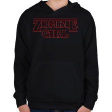 PRINTFASHION Zombi lány - Gyerek kapucnis pulóver - Fekete gyerek pulóver, kardigán