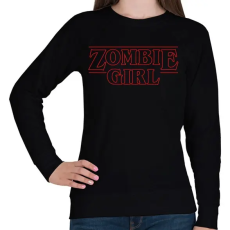 PRINTFASHION Zombi lány - Női pulóver - Fekete