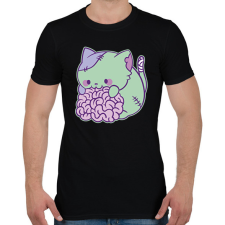 PRINTFASHION Zombi macska - Férfi póló - Fekete férfi póló