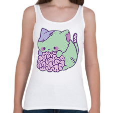 PRINTFASHION Zombi macska - Női atléta - Fehér női trikó