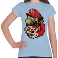 PRINTFASHION Zombi Mario - Női póló - Világoskék női póló