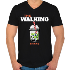 PRINTFASHION Zombi shake - Férfi V-nyakú póló - Fekete férfi póló