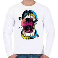 PRINTFASHION Zombi száj - Férfi pulóver - Fehér férfi pulóver, kardigán