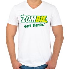 PRINTFASHION Zombi szendvics - Férfi V-nyakú póló - Fehér