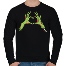 PRINTFASHION Zombi szív - Férfi pulóver - Fekete férfi pulóver, kardigán
