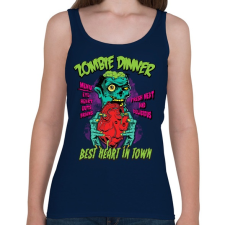 PRINTFASHION Zombi vacsi - Női atléta - Sötétkék női trikó