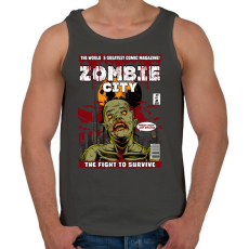 PRINTFASHION Zombi város - Férfi atléta - Sötétszürke